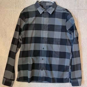 Lululemon black and grey flannel plaid. Large